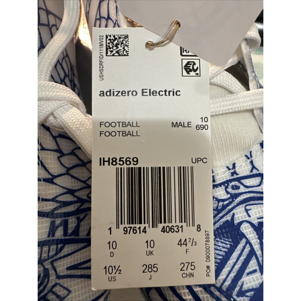 Adidas Adizero Electric II Football Cleats Blue White IH8569 Men’s Size 10.5 - Picture 14 of 14